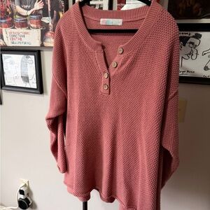 Women's Pink Sweater Set (top and bottom)